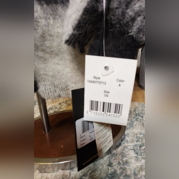 Maison Scotch NWT Black, Grey & White Wool Scarf - Picture 4 of 7